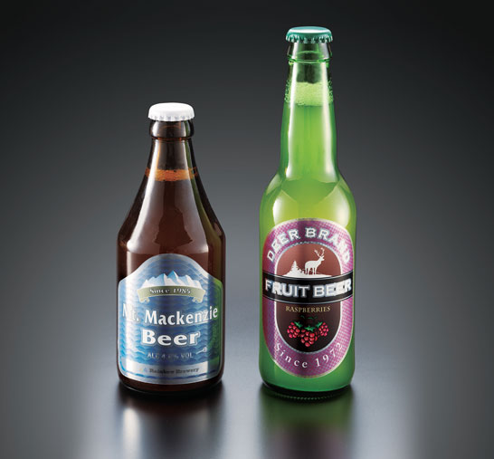 two glass bottles
